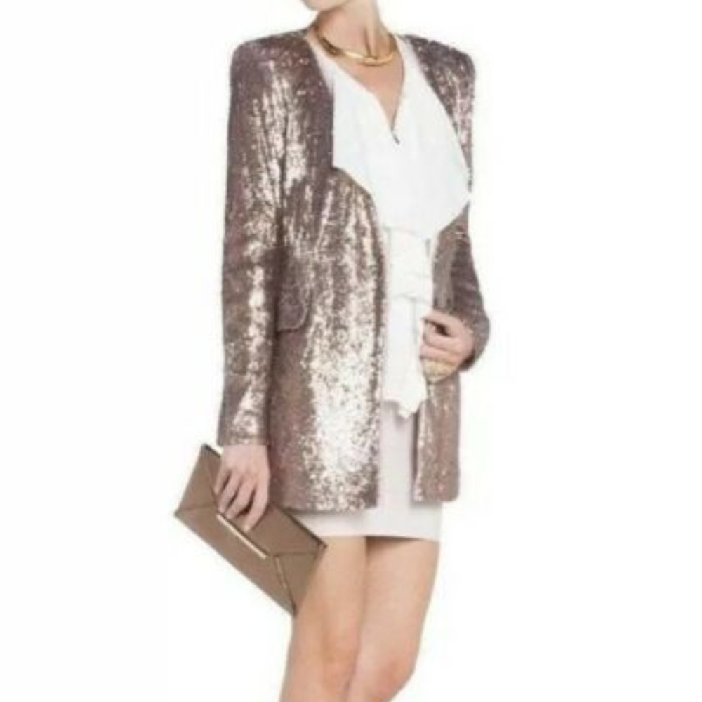 💋 Bcbgmaxazria Haden Jacket Blazer Sequin M New RARE 💋 - Picture 3 of 7
